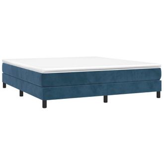 vidaXL Cama Box Spring Con Colch&oacute;n Terciopelo Azul Oscuro 160x200 Cm Vidaxl