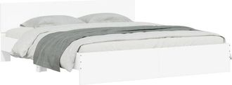 vidaXL Vidaxl - Estructura De Cama Con Cabecero Y Luces Led Blanca 200x200 Cm