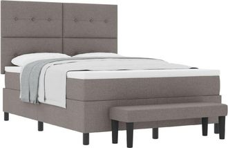 vidaXL Box Spring Bed with Mattress Taupe 140 x 200 cm Fabric vidaXL