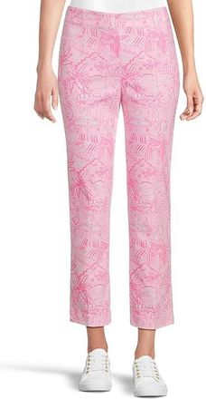 Lilly Pulitzer Nancee Crop Pants Womens Dress Pants Conch Shell Pink Pennys Playground : 12 27, Linen