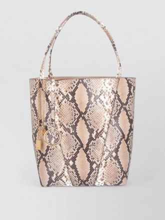 Chlo&eacute; snake print bucket bag dual handles hardware