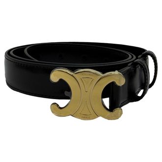 Celine Celine Triomphe riem in zwart leer