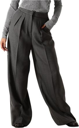 Aaiko Sequins Glamour Broek - Dames - Wijde Broeken - Grijs - S - Polyester - Broeken