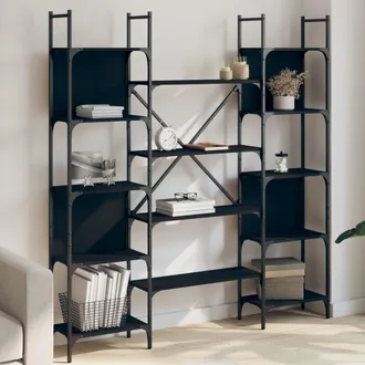 vidaXL Estanter&iacute;a Madera De Ingenier&iacute;a Negra 155,5x24x166,5 Cm Vidaxl