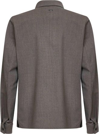 Herno Mens Shirt Bi-Stretch Wool Dove Grey Mud Virgin