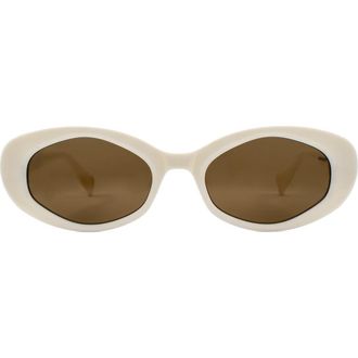 AllSaints Carolyn 52mm Oval Sunglasses in Gloss Creme at Nordstrom Rack