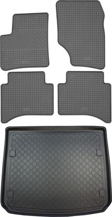 OEM Volkswagen Touareg I Suv (5 Puertas) Del 2002.11.2010. Juego - Alfombrillas De Goma Para Coche + Alfombrilla Para Maletero