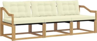 vidaXL Conjunto De Sof&aacute;s De Exterior 3 Uds. Blanco Y Crema Vidaxl