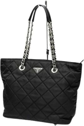 Prada Pre-owned 1Bg 017 Tote Bag - Dames - Vintage Shopper - Zwart - ONE Size - Nylon - Vintage