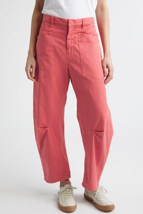 Nili Lotan Shon Stretch Cotton Pants in Faded Red at Nordstrom, Size 00