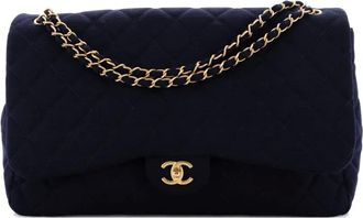 Chanel XXL Travel Flap Bag Quilted Jersey Small shoulder bag - Blauw