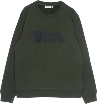 Fj&auml;llr&auml;ven Logo Crewneck Sweatshirt Deep Forest - Heren - Sweatshirts - Groen - S - Katoen - Hoodies & sweatvesten