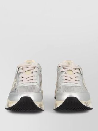 Premiata metallic mesh sneakers rubber sole design