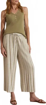 Tribal Rayon Linen Blend Drawstring Waist Pant In Cactus