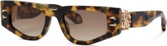 Roberto Cavalli Authentieke Src 057M 0777 Bril voor Jou - Heren - Zonnebrillen - Bruin - 51 MM - Accessoires