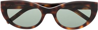 Saint Laurent Eyewear tortoiseshell logo-plaque sunglasses - women - Acetate - 58 - Brown