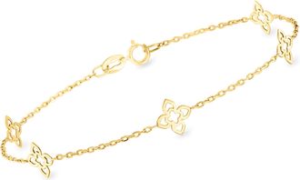 Canaria Canaria 10kt Yellow Gold Flower Station Bracelet