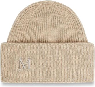 Max Mara Ribbed Cashmere Beanie - female - Max Mara - Accessories - Beige - ONE SIZE - Accessories