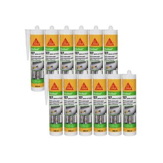 Sika Sika - Juego De 12 Selladores De Juntas Y Grietas Seal 107 - Blanco - 300ml