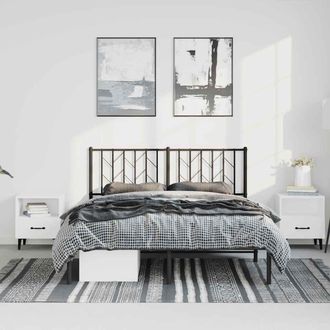 vidaXL Estructura Cama Sin Colch&oacute;n Con Cabecero Metal Negro 150x200 Cm Vidaxl