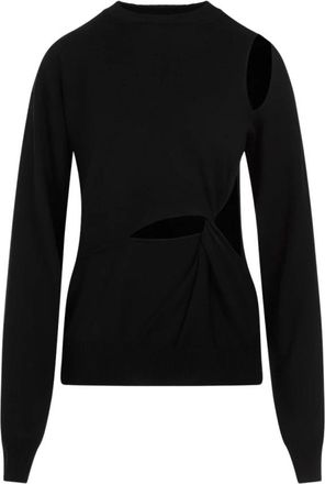 Sportmax Holiday Cutout Pullover - Dames - Ronde hals truien - Zwart - S - Wol - Truien & Vesten