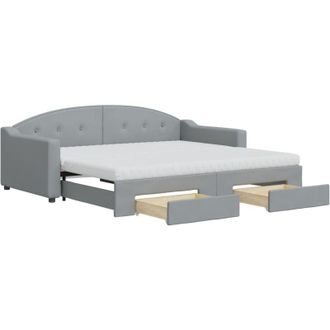 vidaXL Vidaxl - Sof&aacute; Cama Nido Con Cajones Tela Gris Claro 90x190 Cm