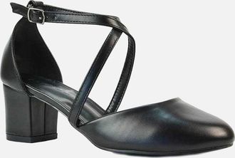 XY London Womens XY London Womens/Ladies Cindy Low Mid Block Heel Court Shoes - Black - Size: 6