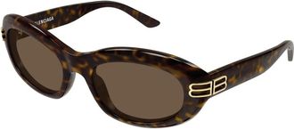 Balenciaga Bb 0431S Zonnebril - Dames - Zonnebrillen - Bruin - 57 MM - Nylon - Accessoires