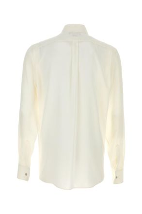 Dolce & Gabbana Bianco Exterior: Silk Camicie Shirt