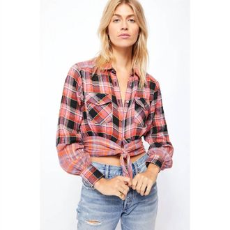 Free People First Bloom Plaid Shirt In Red