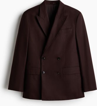 H&M Zweireihiges Jackett in Relaxed Fit - Brown