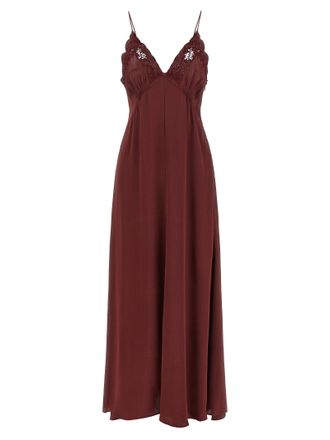 Twinset Bordeaux Viscose Long Womens Dress