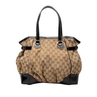 Gucci Tweedehands Gg Canvas Full Moon Tote