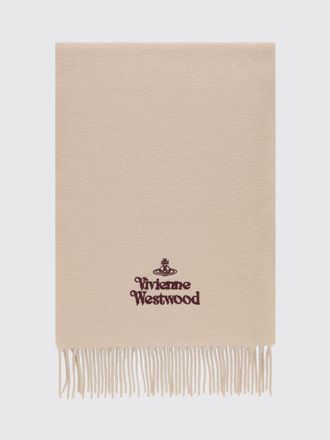 Vivienne Westwood Wool Scarf with Contrast Logo and Fringes