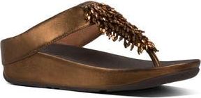 FitFlop Rumba Beaded Fringe Wedge Sandal in Bronze at Nordstrom Rack, Size 11