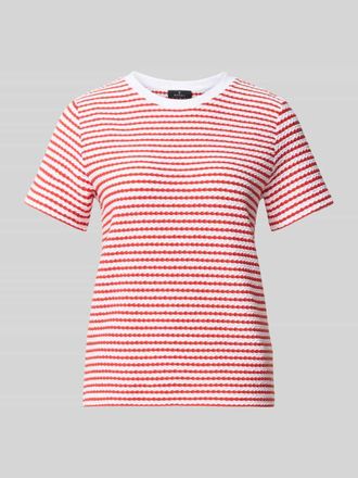 Monari T-Shirt mit Strukturmuster und Rundhalsausschnitt in Rot, Gr&ouml;&szlig;e 34