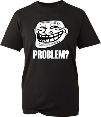 Generic Problem Attitude T-Shirt, Funny Internet Meme Troll Face Rude Design Shirt, Gift Unisex Tee Top (Black, L)