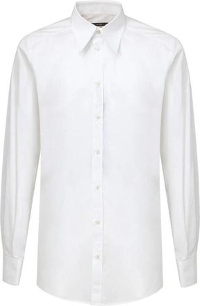 Dolce & Gabbana Martini-fit Shirt - Heren - Zakelijke Overhemden - Wit - 2XL - Katoen - Overhemden