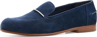 Franco Sarto L-Mirabelle Loafers/Moc Shoes Womens Flat Shoes Twilight Blue Suede : 9.5 M, Faux Leather