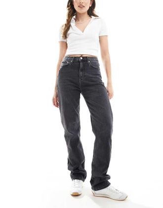 Calvin Klein Jeans Jeans dritti a vita alta lavaggio nero