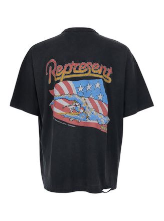 Represent Mens T-Shirt Beach Boys Black Cotton T-Shirts And Polos