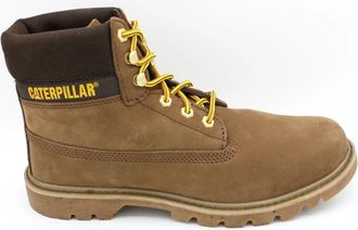 CAT Nubuck Veterschoen Leren Laars - Heren - Veterlaarzen - Bruin - 45 EU - Leer - Schoenen