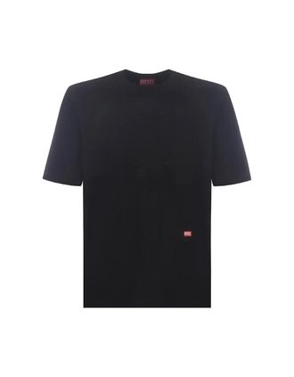 Diesel Mens Diesel Graffiti Block Logo Black T-Shirt - Size: 38
