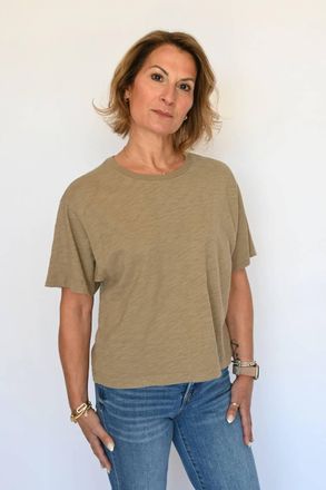 True Grit Loose Crew Tee In Light Olive