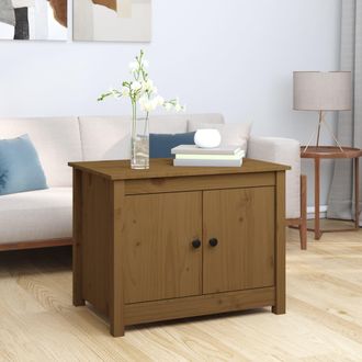 vidaXL Vidaxl - Mesa De Centro De Madera Maciza De Pino Marr&oacute;n Miel 71x49x55 Cm