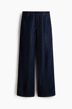 H&M Loose Fit Wide Regular Jeans in Dark Denim Blue at Nordstrom, Size 10