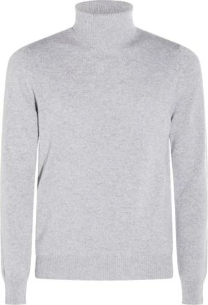 Malo Kasjmier coltrui - Heren - Cashmere truien - Grijs - M - Kasjmier - Truien & Vesten