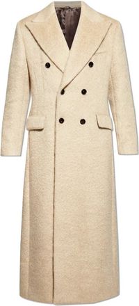Dolce & Gabbana Heren, Mantels, Beige, Maat: M Mohair