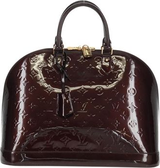 Louis Vuitton Alma Handbag Patent Leather Burgundy Patent_Leather Handbag (Pre-Owned)