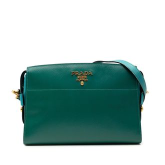 Prada Tweedekans Bicolor Saffiano Vernice Esplanade Schoudertas